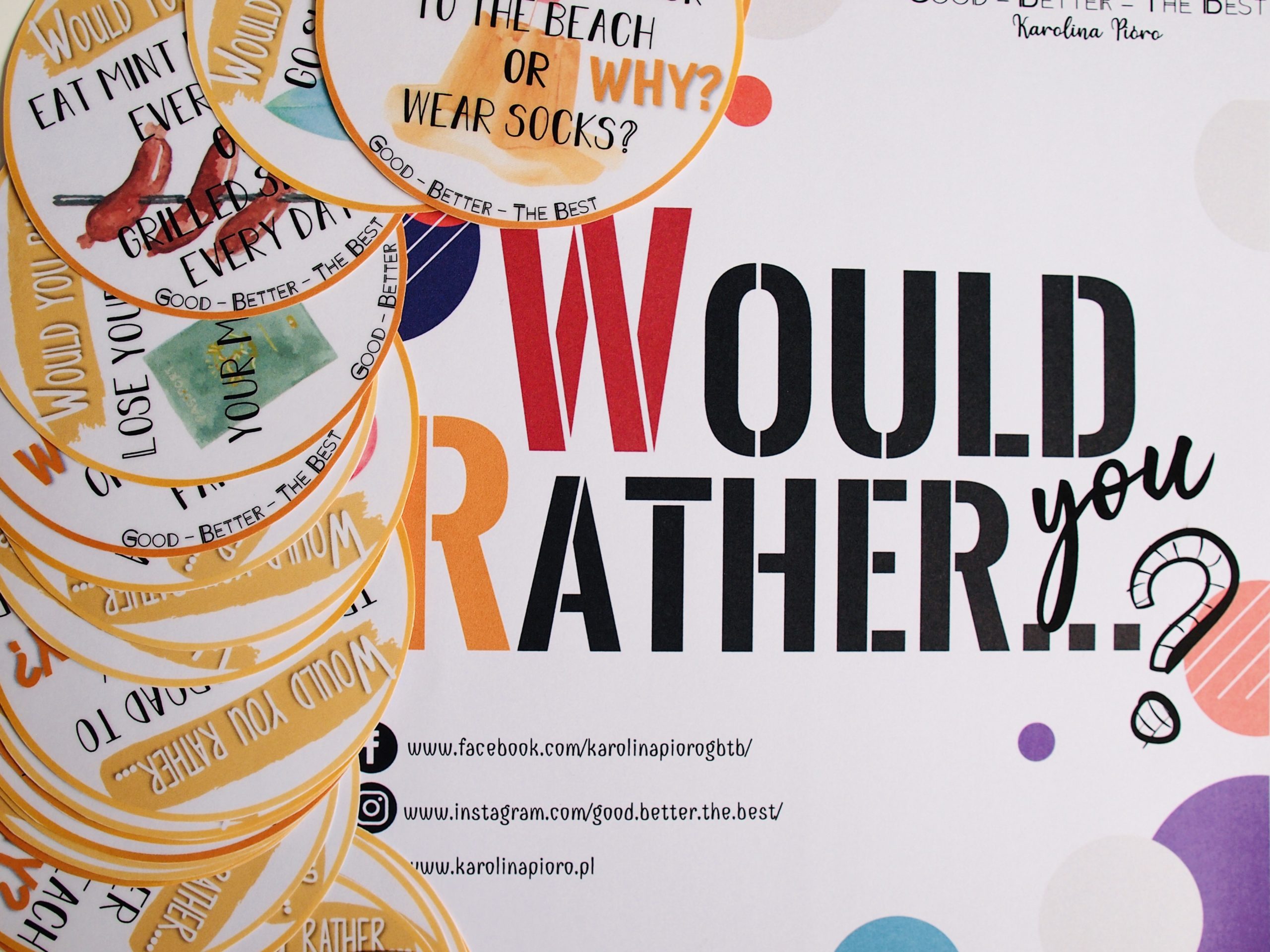Would you rather…? Summer Edition – karty + prezentacja